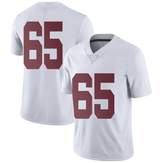 Alabama Crimson Tide Men's Deonte Brown #65 No Name White NCAA Nike Authentic Stitched College Football Jersey JX16H28XC